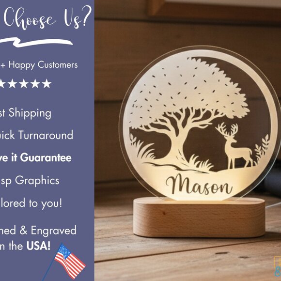 Deer Night Light – Personalized Gift for Kids & Nature Lovers - Picture 4 of 8